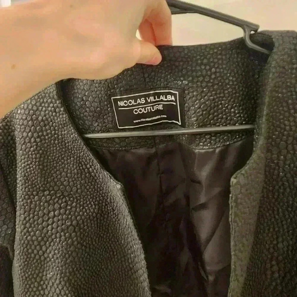 Nicolas Villalba Black Snakeskin Blazer Size L #Q386 - Picture 2 of 5